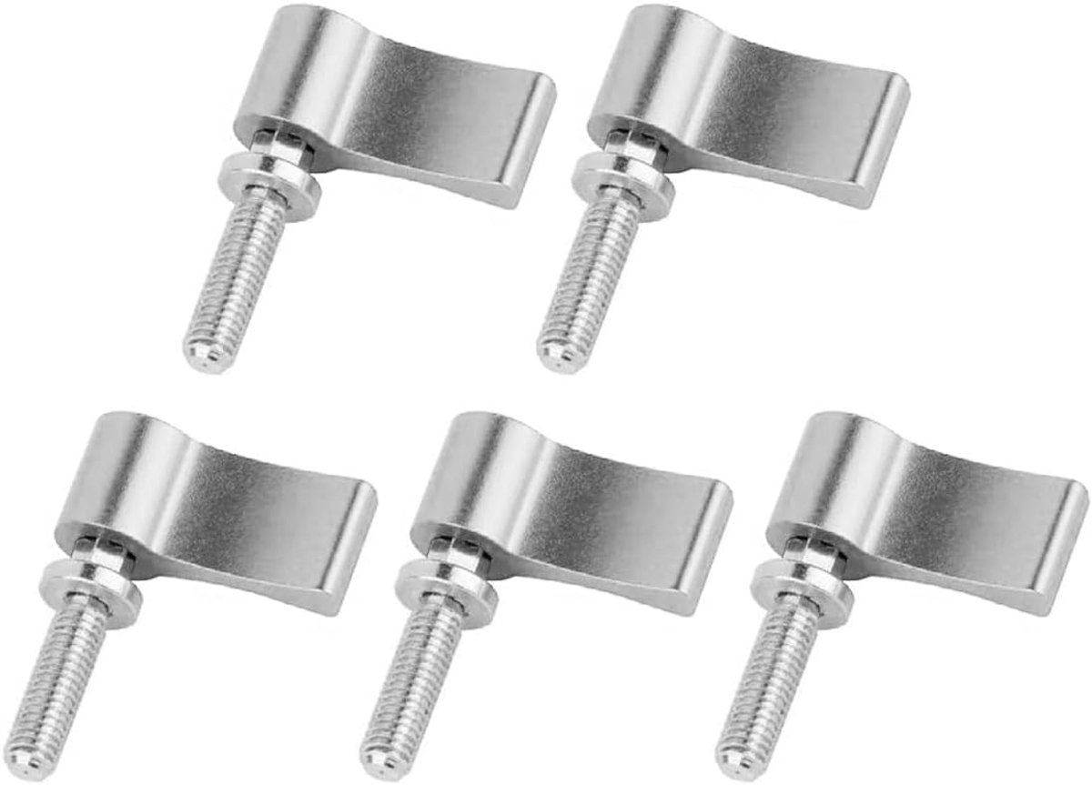 SnelShoppen - 5Pcs M5 17mm Draad Rotatie Dial Aluminium Legering Verstelbare Enkele Vleugel Duimhendel Schroef voor Camera Apparatuur (Licht Grijs)