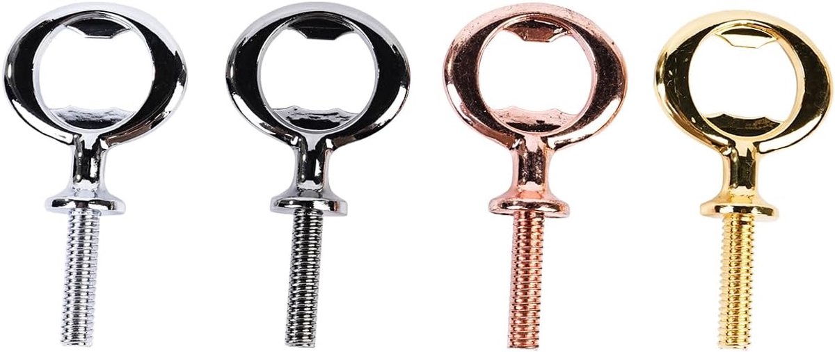 SnelShoppen - 4 Stuks Flessenopener Set DIY - Metaal Draad Flessenopener - Zwart, Zilver, Goud, Rosé Goud - Praktisch voor Thuis, Bar, Buiten, Feest