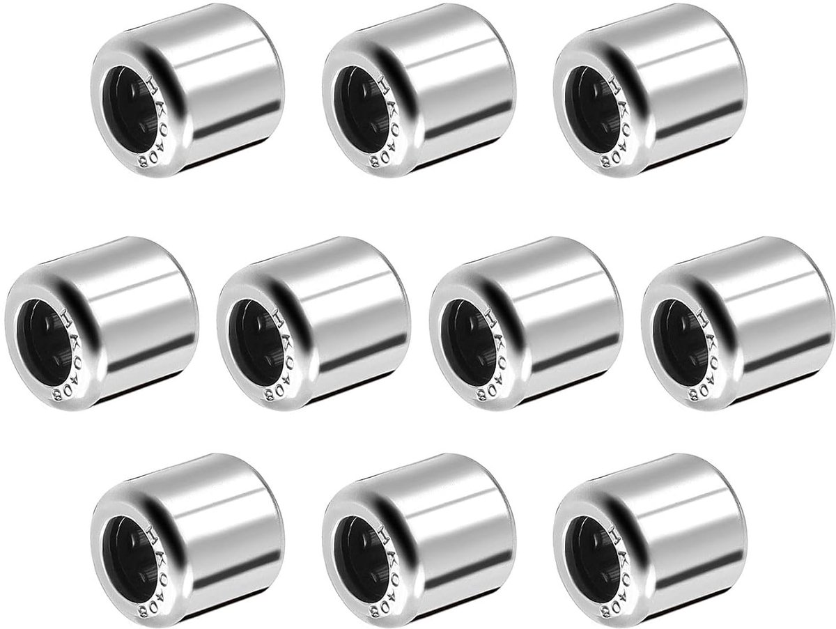 SnelShoppen - 10 Stuks Naaldlager 4mm ID x 8mm OD x 8mm Hoogte - Chroomstaal Open Eind Axial Lager voor Industrie en Machines