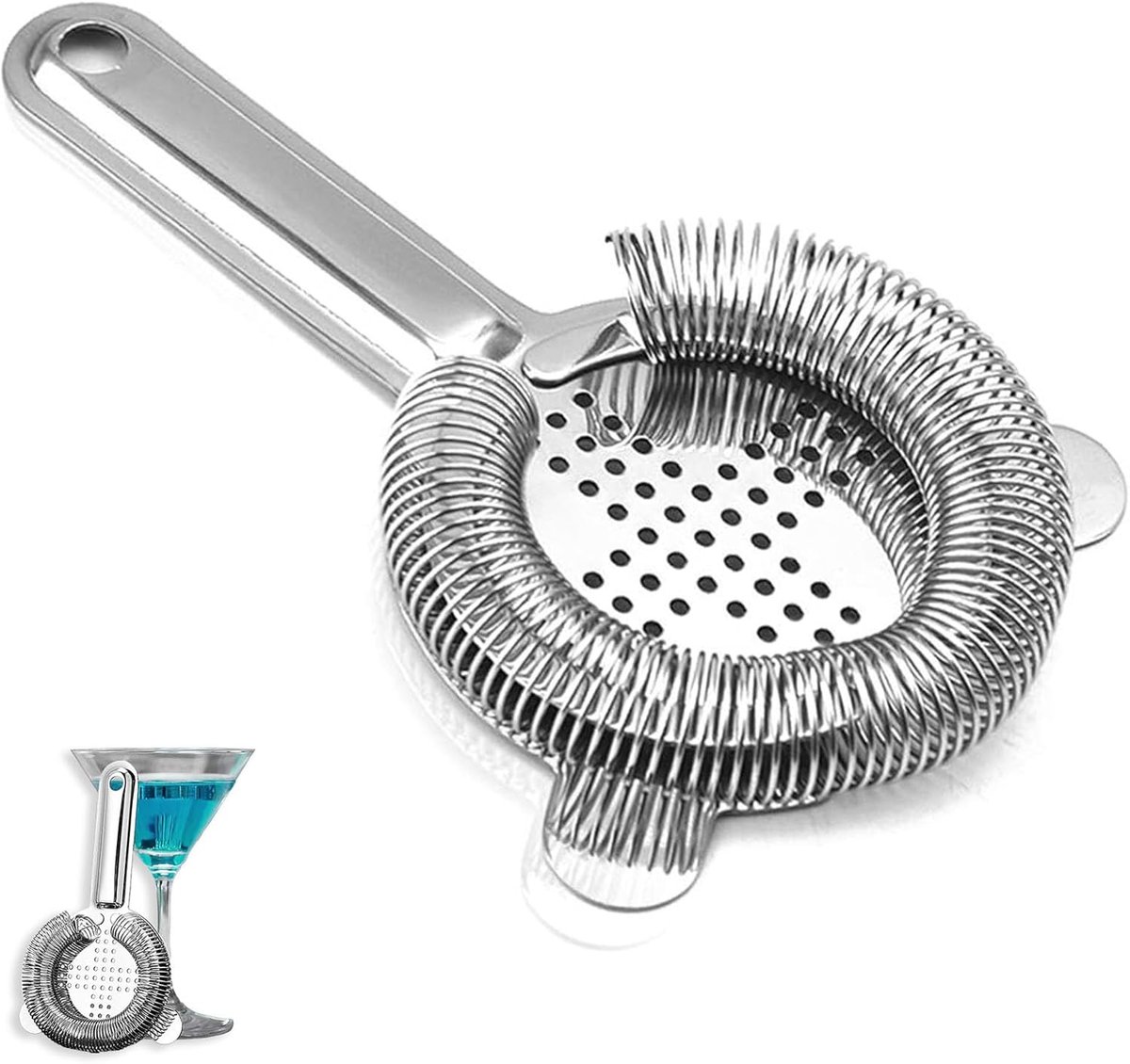 SnelShoppen - Bar Strainer 2 Stuks Cocktailshaker Filter RVS Baraccessoires voor Perfecte Dranken, Geschikt voor Alle Shakers, Ideaal voor Feestjes en