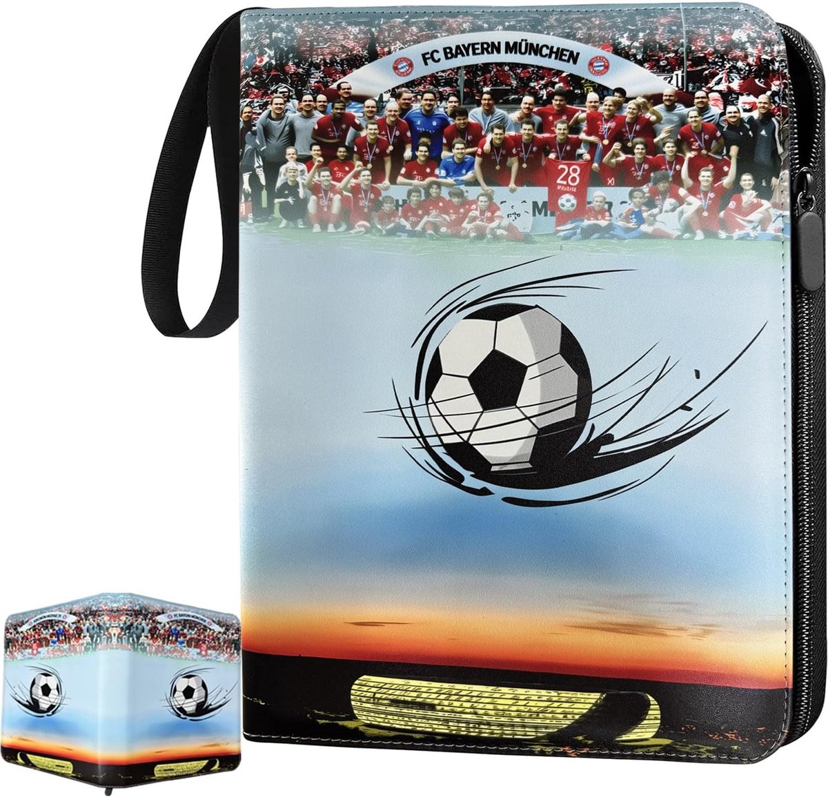 Voetbalkaarten Verzamelalbum - Zwart - 50 pagina's - Waterdichte PU Kaartenhouder - Voor Verzamelaars