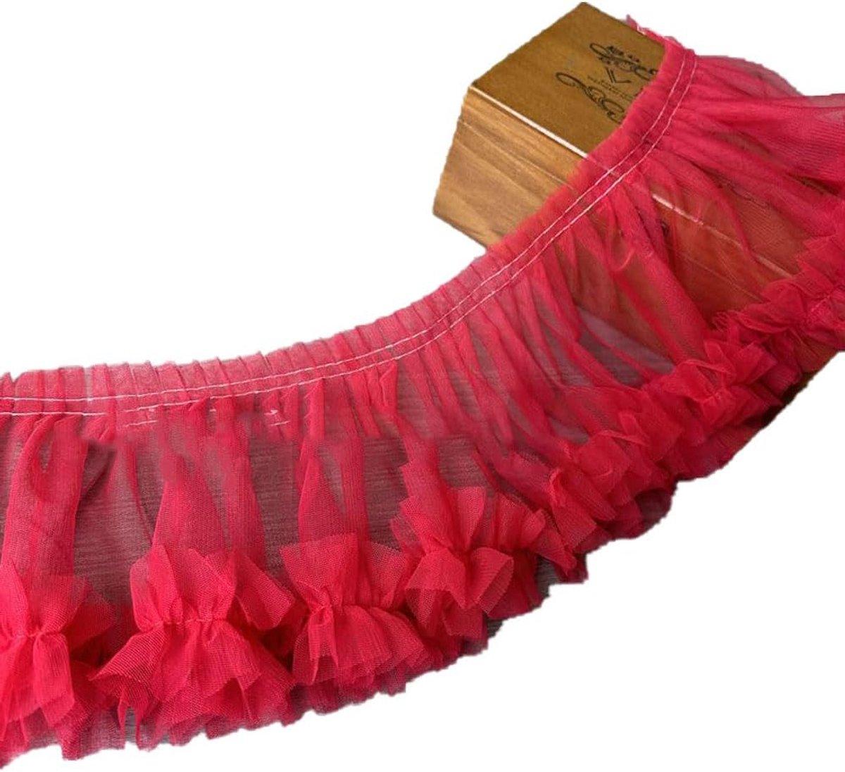 Tulle Lace 17 cm Wide, Pleated Edge, Soft Pleated Edge, Decorative Mesh Lace for DIY Pompoms, Pleated Skirt, Cake - ShopVlot