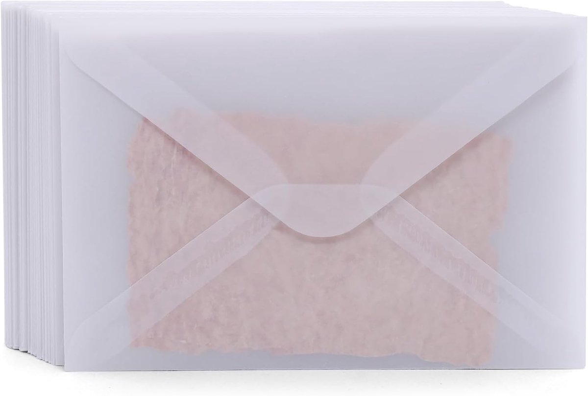 SnelShoppen - Pack van 50 Transparante Enveloppen 125 x 185 mm, Enveloppen Zonder Venster, Perfect voor Huwelijk, Wenskaarten, Postkaarten, Uitnodigin