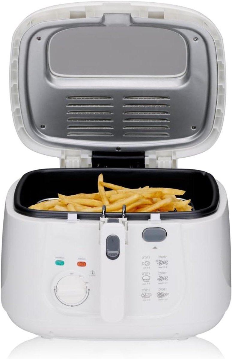 Friteuse - Frituurpan - Snacks Bereiden - 1800 Watt Vermogen - 25 Liter - Wit