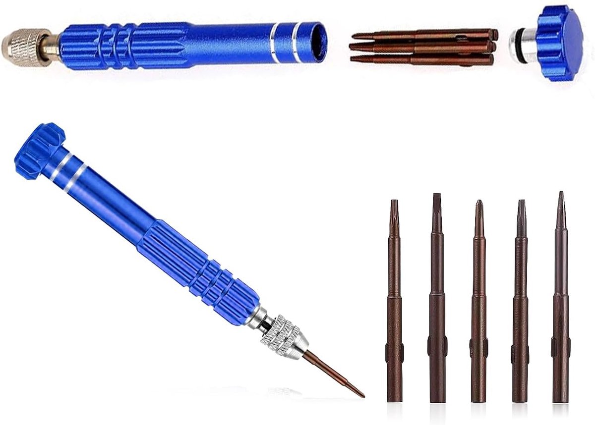 SnelShoppen - 5-in-1 Mini Schroevendraaier Set, Multifunctionele Precisie Screwdriver, Gemaakt van Legering Staal, Ideaal voor Smartphone, Elektronica
