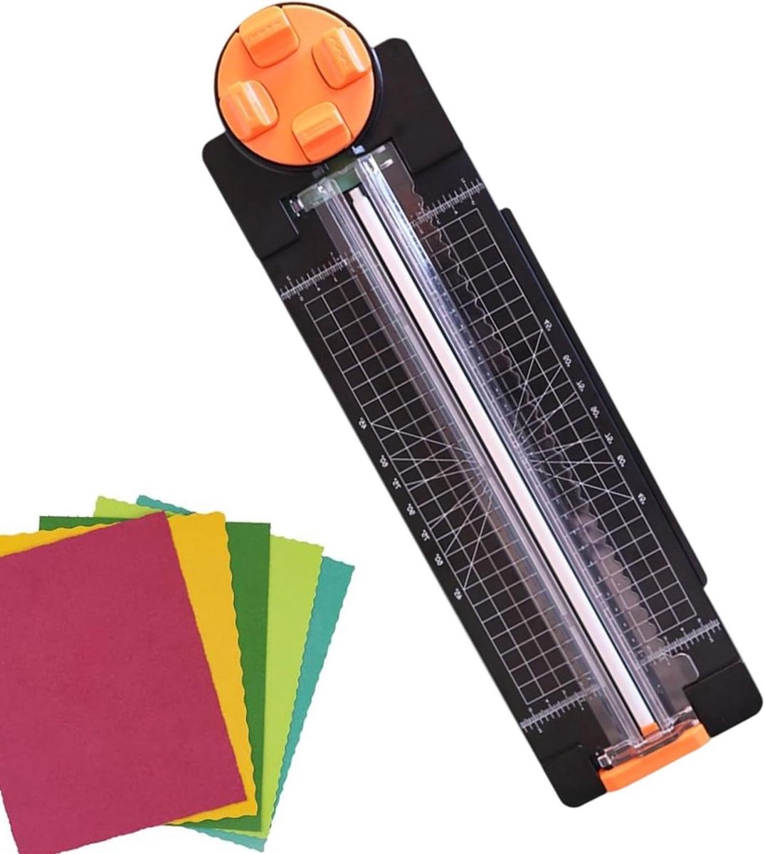 Papiersnijder met Liniaal - Snijmachine Knutselen - Nauwkeurig Snijden - 360 Graden Rotatie - 44 x 12.5 cm - Zwart