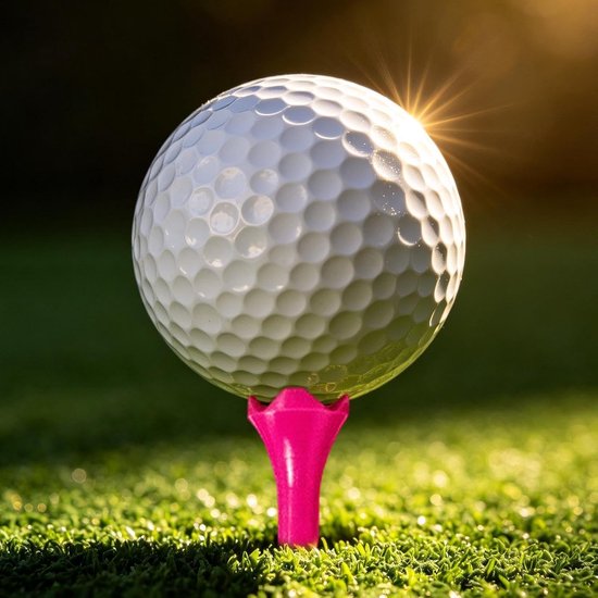 Golftees Kunststof - Baltraininghouder set - Golf Oefenen - Breukbestendige tees - 50 stuks - Felroze — afbeelding 2