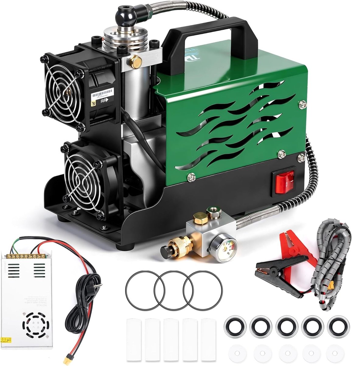 Draagbare PCP Luchtcompressor - Zwart - - 4500 PSI - Voor Duikflessen en PCP-Luchtgeweren