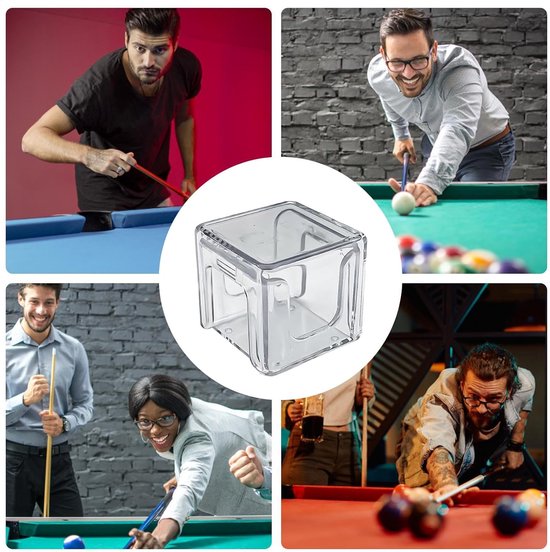 Krijthouder Biljartkeu - Krijtdoos Keu - Biljart Spel Verbeteren - Transparant Acryl Materiaal - 3 x 3 x 3 cm — afbeelding 5