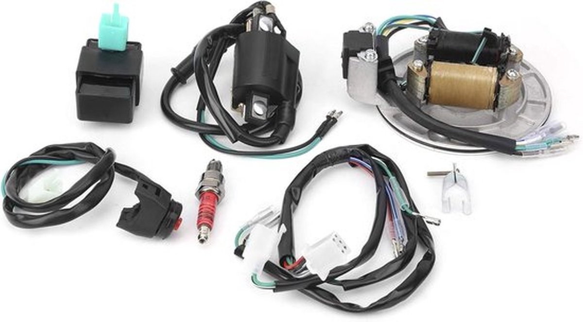Complete Set voor Ontsteking: Coils, Stator, CDI, Bedrading en Bougie voor 50cc-125cc Motoren en ATV's