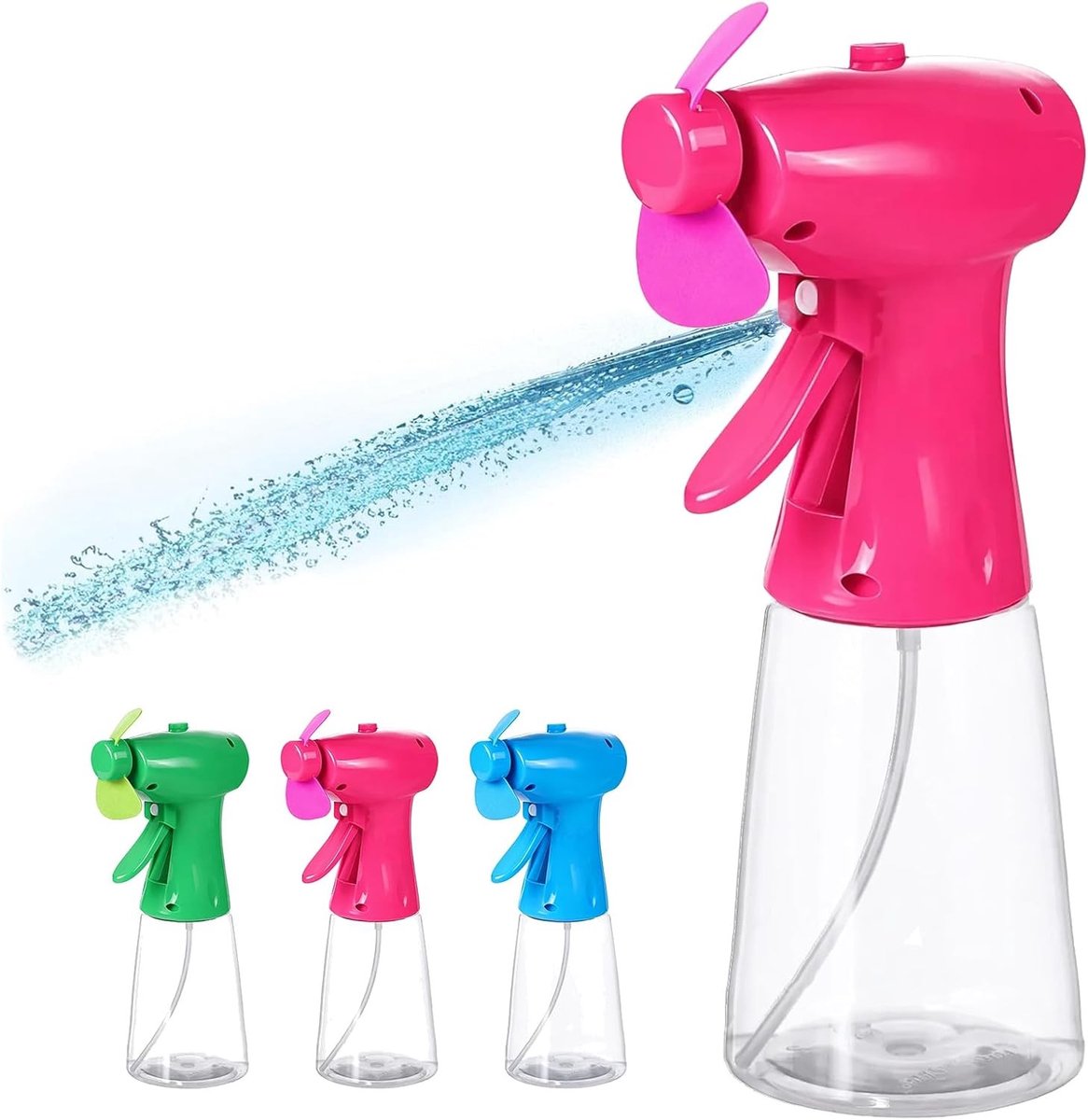 Handventilator met Water - Roze - Mini met Spuitfles - Compact en Lichtgewicht - Voor Reizen en Outdoor