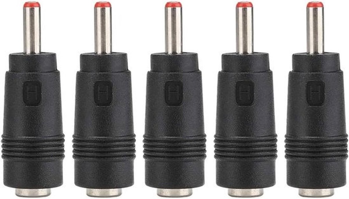Power-adapter jack-connector tips - 5 stuks, 5,5 x 2,1 mm naar 3,5 x 1,35 mm, Geschikt voor router en omvormer
