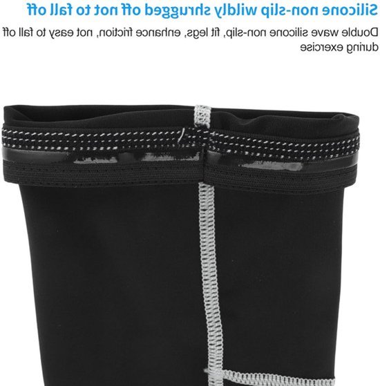 Geprofileerde sportkniebeschermer voor hardlopen en voetbal, compressiebandage, uniseks, maat M, zwart en wit, optimale ondersteuning en bescherming — afbeelding 2