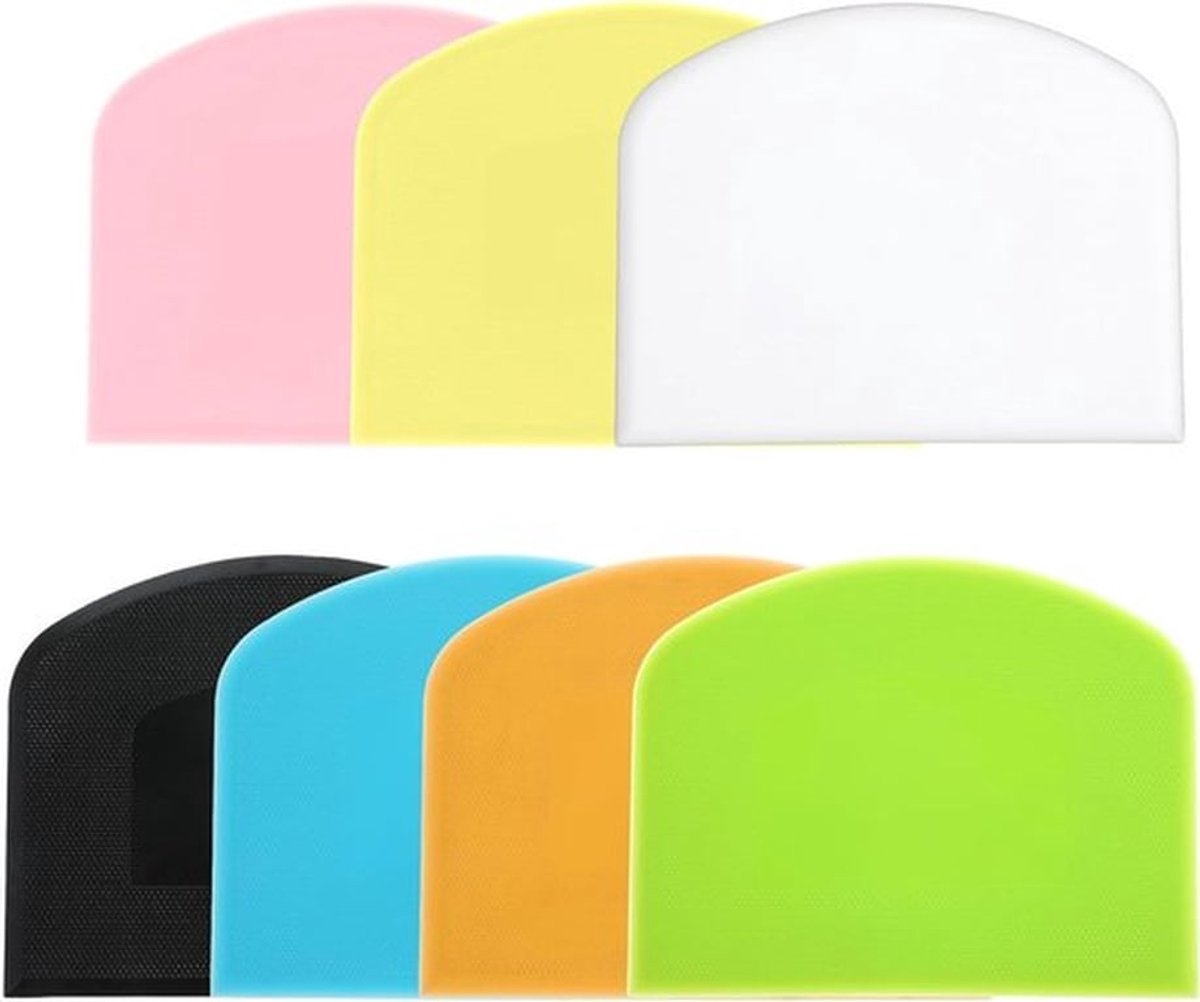 Complete set van 7 deegschrapers voor bakken, inclusief bench scraper, deegkom en tools voor cake en gebak, ideaal voor fondant en frosting in de keuken