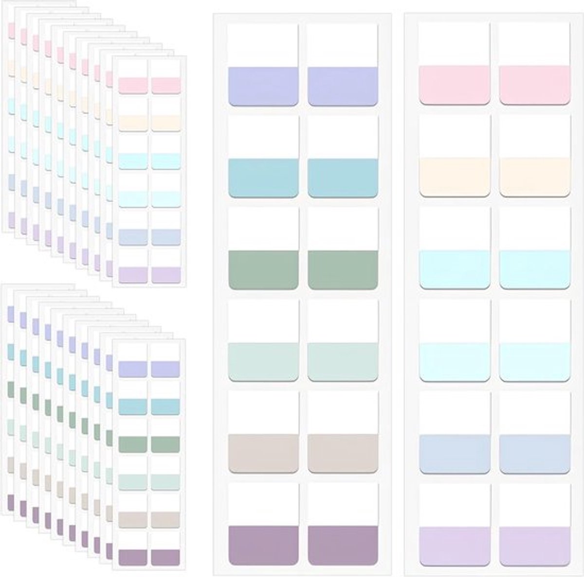 120 Stuks Herbruikbare Kleurrijke Index Tabs, Veelzijdige Plaknotities voor Studeren, Pagina Markeringen en Semi-Transparant Ontwerp