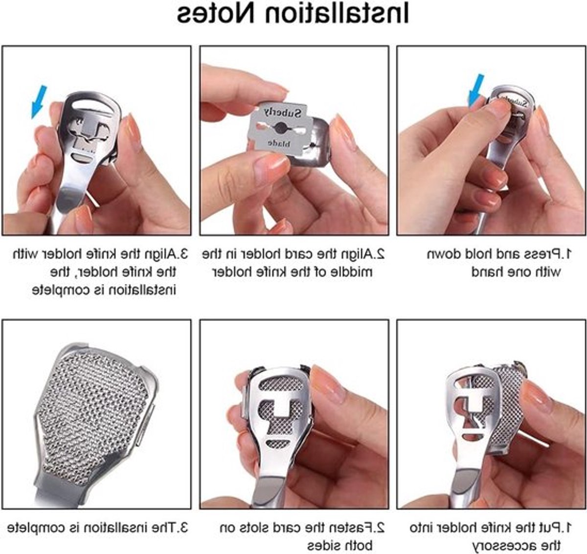 Pedicure callus shaver set met 10 vervangbladen, roestvrijstalen voetverzorging voor gladde voeten, ideaal voor het verwijderen van eelt, gebarsten hielen en dode huid