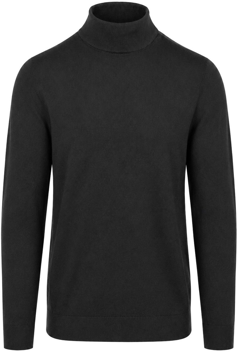 Suitable Compact Cotton Pullover Turtle Zwart - Maat S - Heren