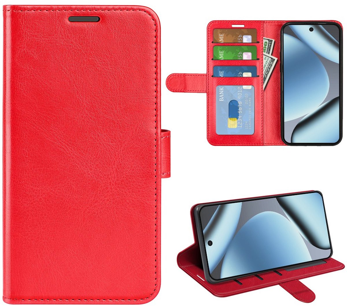 MobyDefend Hoesje - Geschikt voor Google Pixel 11 Pro - Wallet Book Case (Sluiting Achterkant) - Rood