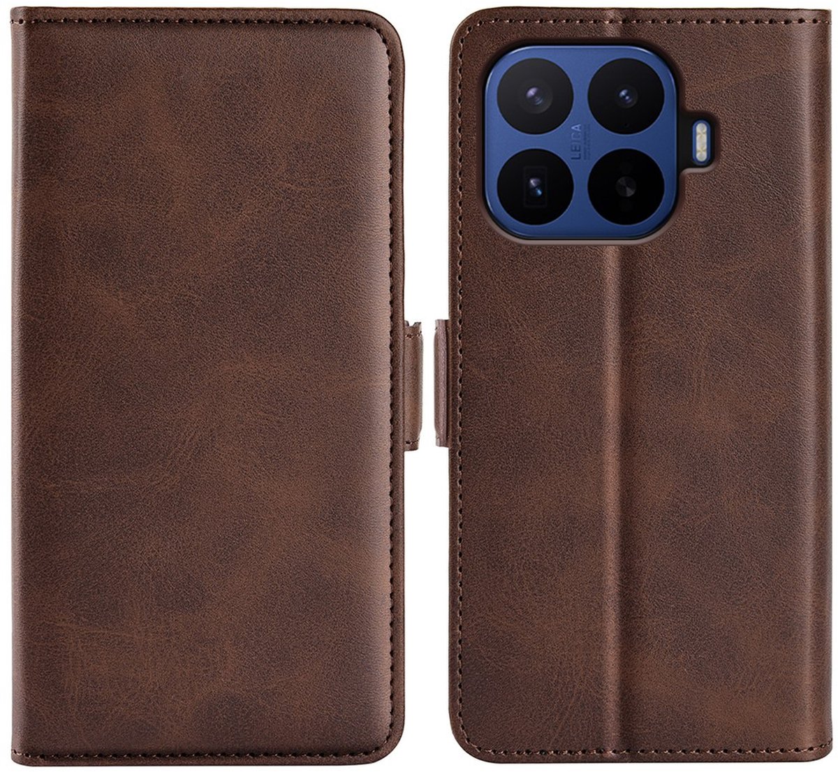 MobyDefend Hoesje - Geschikt voor Xiaomi 17T Pro - Luxe Wallet Book Case (Sluiting Zijkant) - Bruin