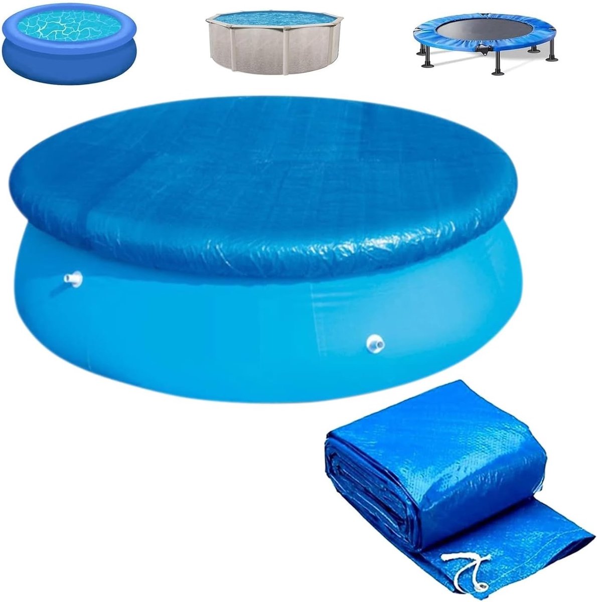Waterdichte Rond Zwembadafdekking - Robuuste Zeildoek voor Zwembad en Trampoline - Ideaal voor Zwembaden met een Diameter van 183 cm, 244 cm en 305 cm