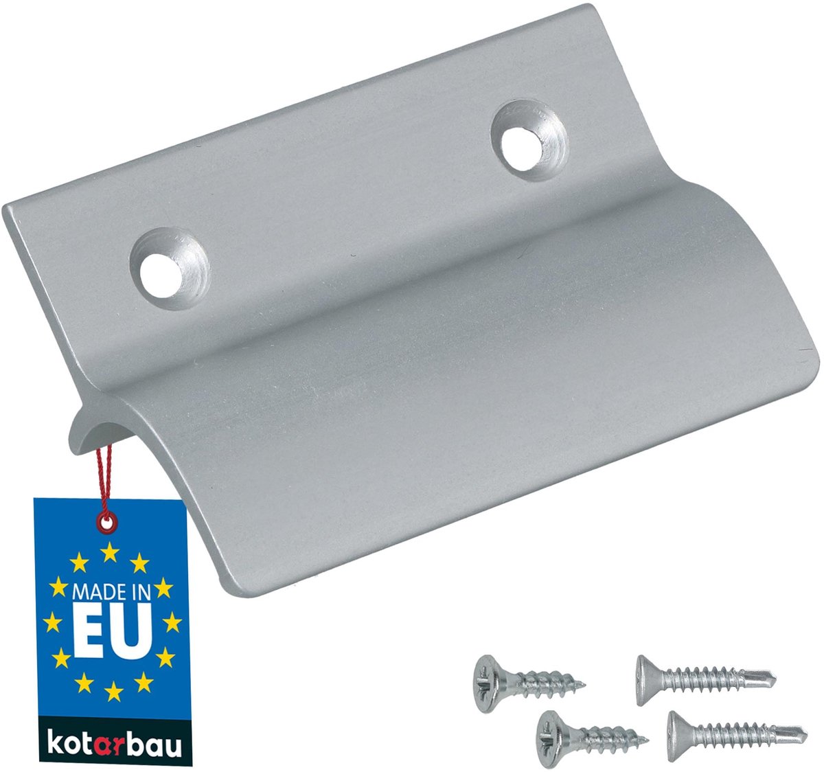 KOTARBAU® Balkondeurgreep - Terrasdeurgreep 65 x 45 mm - Aluminium - Deurgreep Balkon - Terrasdeurgreep met Brug - Zilver
