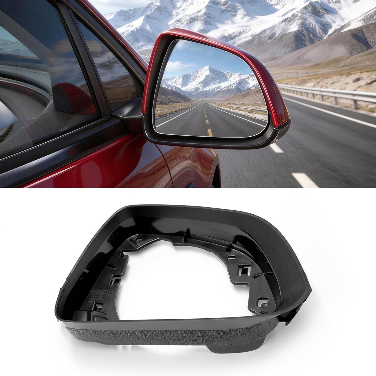 Compatibele spiegelhouder voor Tesla Model 3 (2017-2023) - Achteruitkijkspiegel coverplaat en spiegelframe vervangingsaccessoire voor optimale bescherming en stijl
