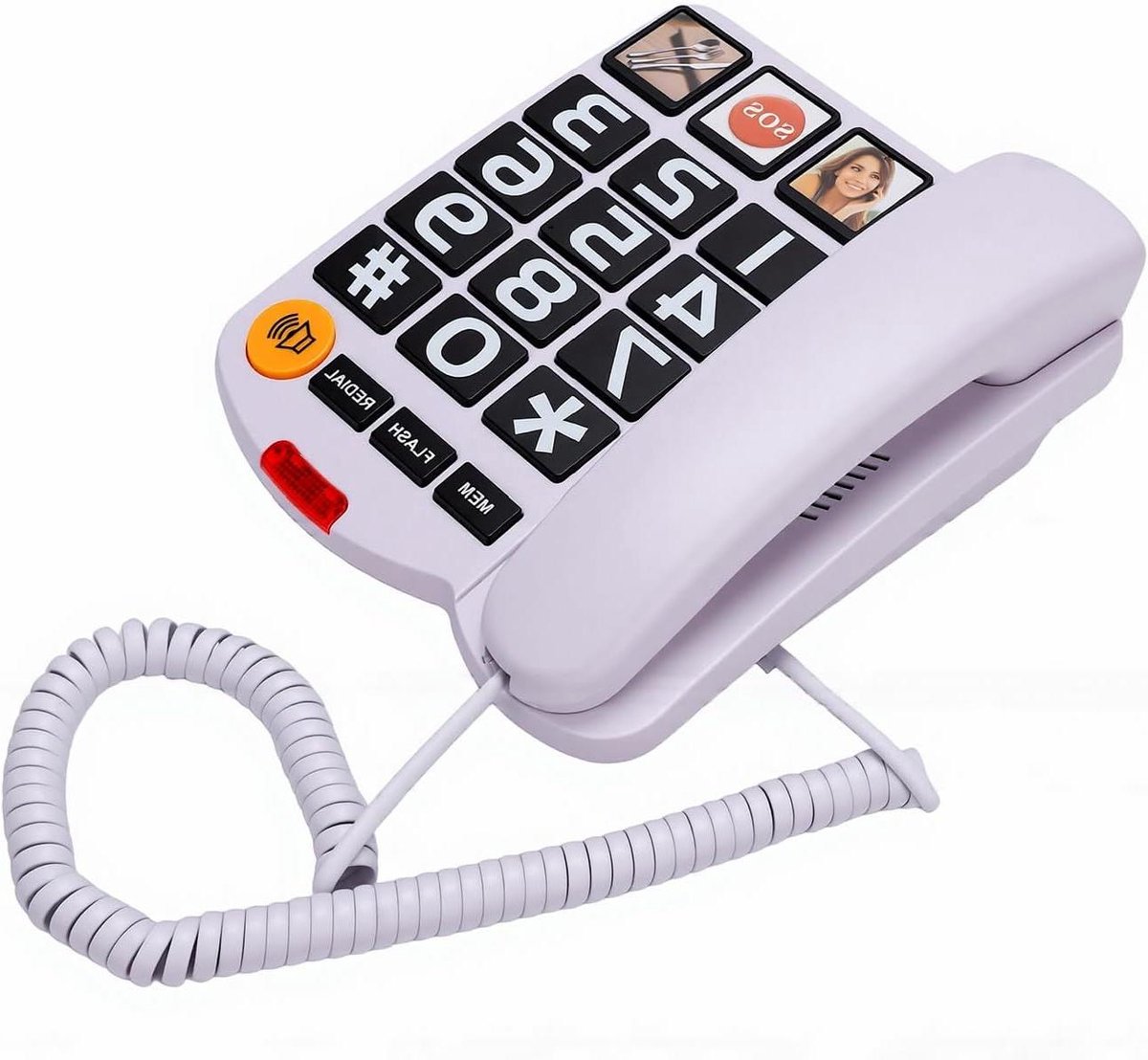 Vaste Telefoon - Senioren Telefoon - Duidelijk Communiceren - Extra Luide Beltoon - Grote Knoppen - Wit