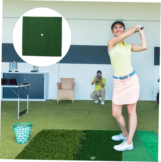 Golf Oefenmat - Kunstgras Mat - Swing Training - Lichtgewicht Draagbaar - 30x30x2 cm - Groen van GOLF — afbeelding 3