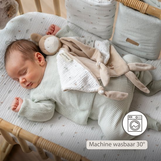 Nattou LouLou Baby Knuffeldoekje - Maxi Doudou Ezel - Baby Cadeau - 60 x 40 cm - Licht Karamel van Nattou — afbeelding 4