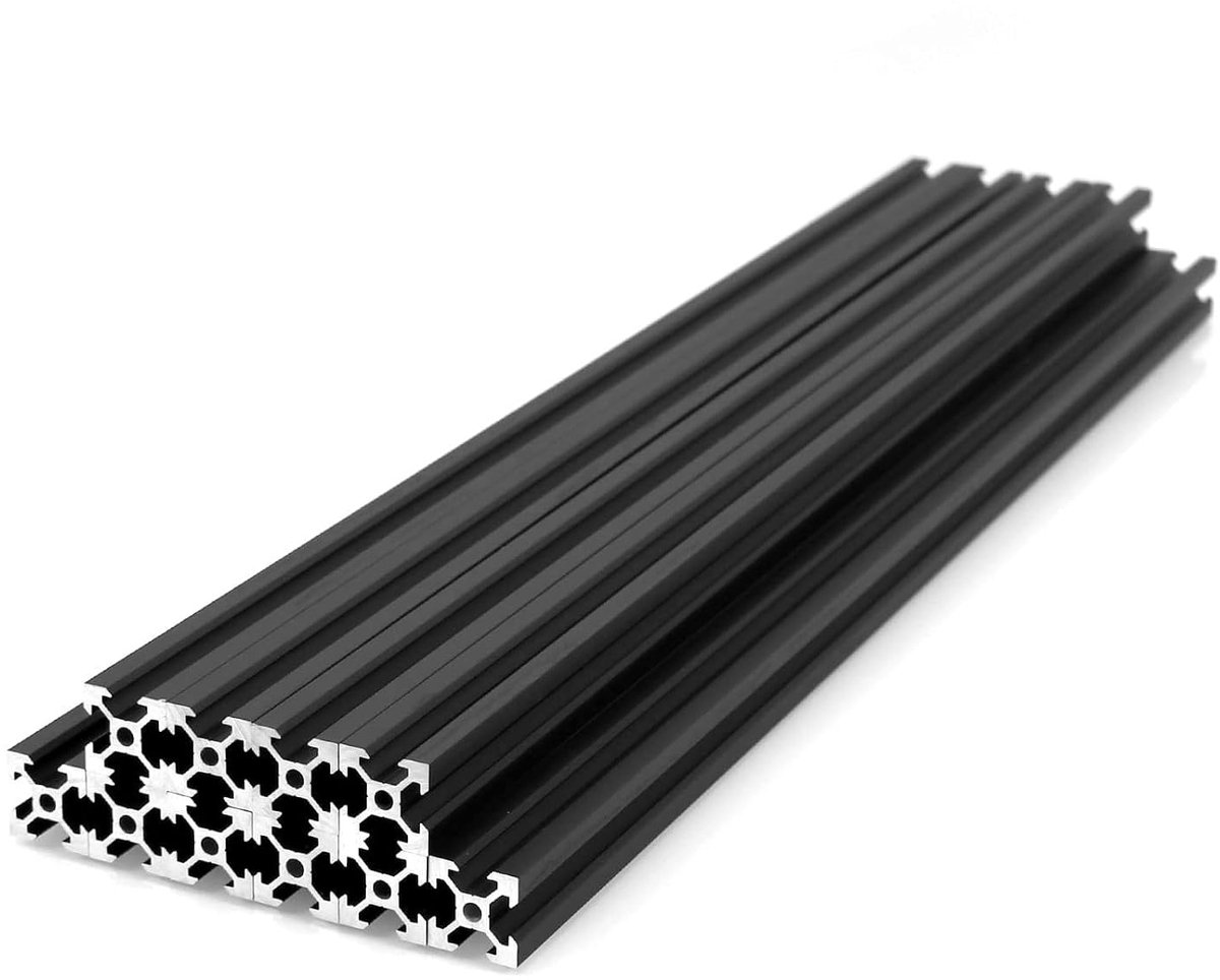 Type 600mm 2020V 10pcs Black European Standard Anodized Linear Rail Aluminium Profiles Extrusion for DIY 3D Printers - ShopVlot