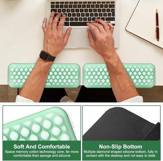 Ergonomische L-vormige polssteun van traagschuim voor toetsenbord, ideaal voor kantoor en gaming, comfortabel en ondersteunend — afbeelding 2