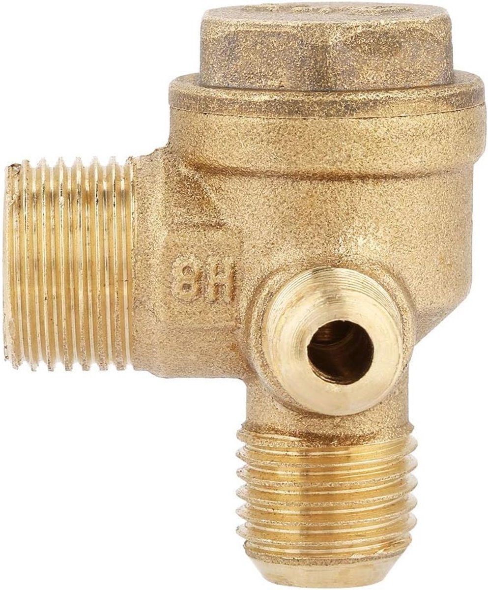 SnelShoppen - Compressor Fittingen 1/2 Inch Terugslagklep, Luchtdrukcompressor Onderdelen Mannetje Draaikoppeling 90 Graden Messing Terugslagklep Verv