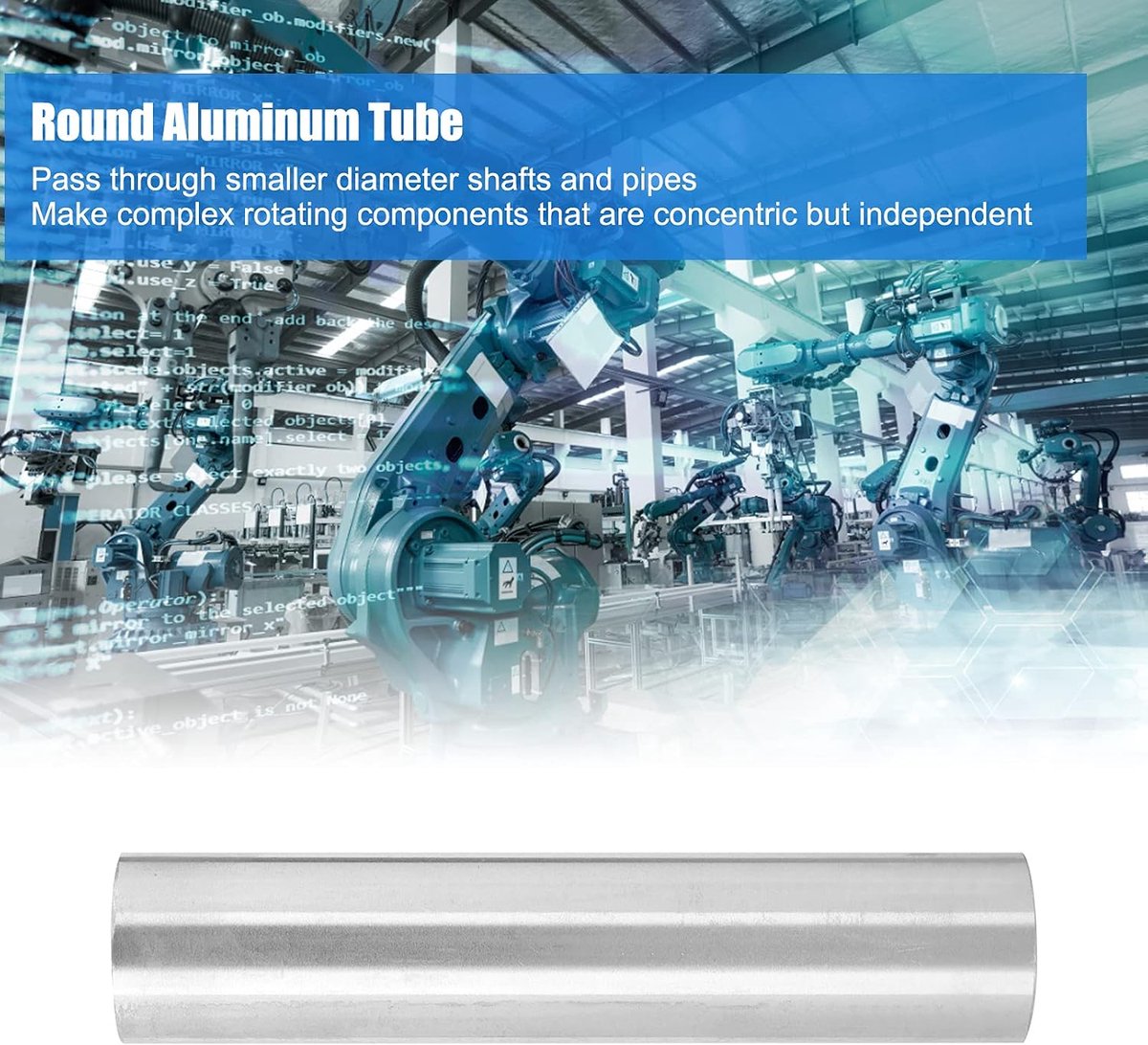 SnelShoppen - 32mm Buiten Diameter X 26mm Binnen Diameter Aluminium Buis, Lichtgewicht en Sterk, Draadbeheergaten, Voor Robotondersteuning en Bescherm