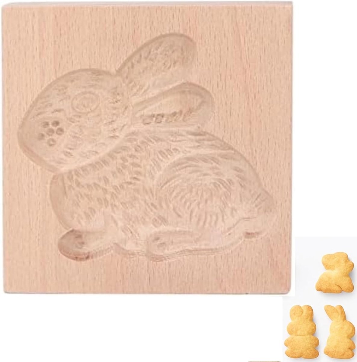 SnelShoppen - Houten Koekjesvorm Beukenhout, Eenvoudig Schoon Te Maken, Glad Oppervlak, Schattige Vormen, Robuuste Bakvorm Voor Koekjes, Gebak en Crea