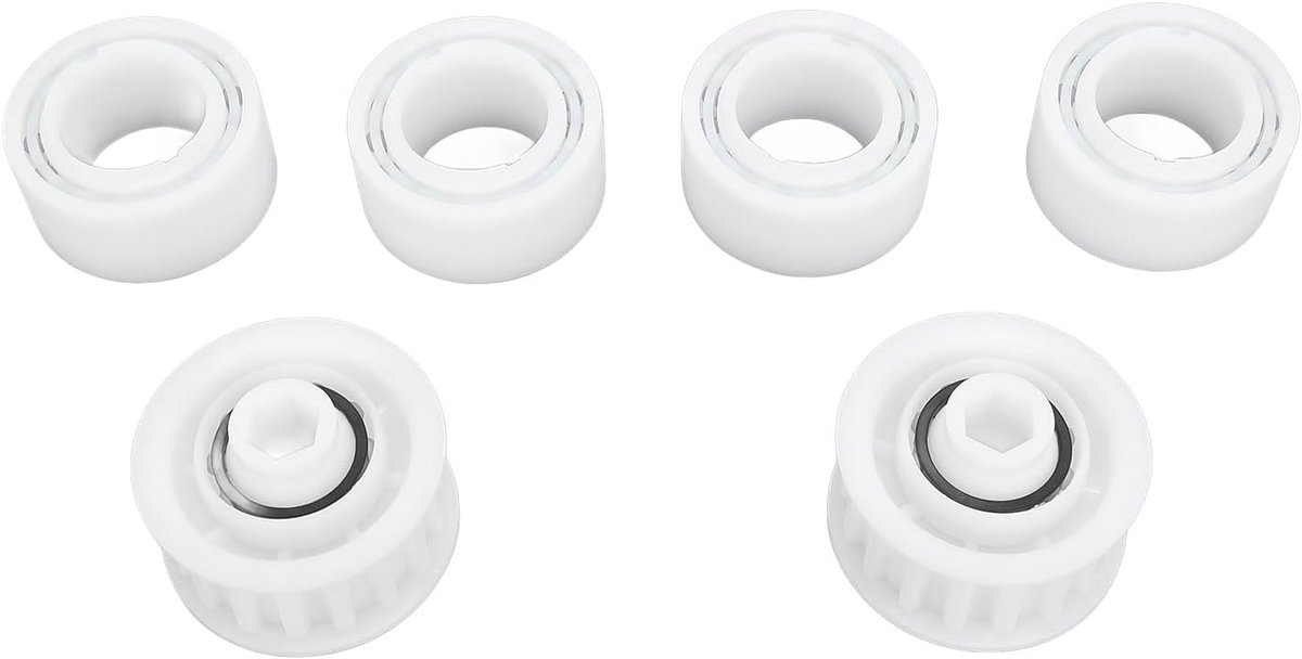 SnelShoppen - 4 Pack Automatische Robotic Zwembadreiniger Vervangwielen met 2 Stuks Pulley Tandwielen, Vervangingsonderdelen voor Zwembadreinigers, Ee