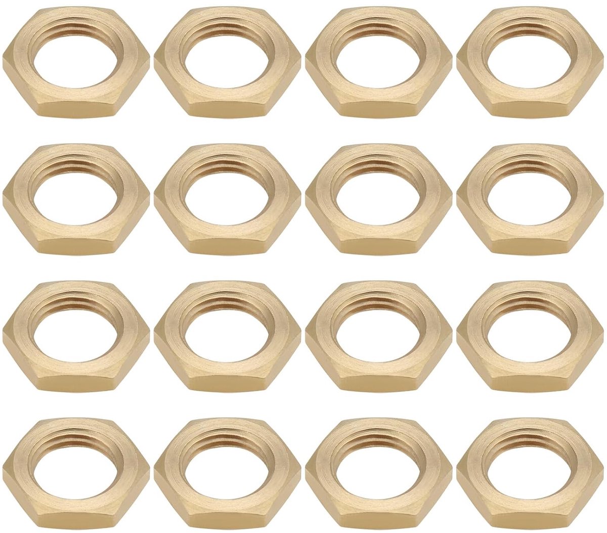 30pcs Brass Hex Nuts M10 x 1mm Female Thread Lock Nut Hex Lock Nut for Electric Lamp/Lamp Holders, 3mm Thickness - ShopVlot