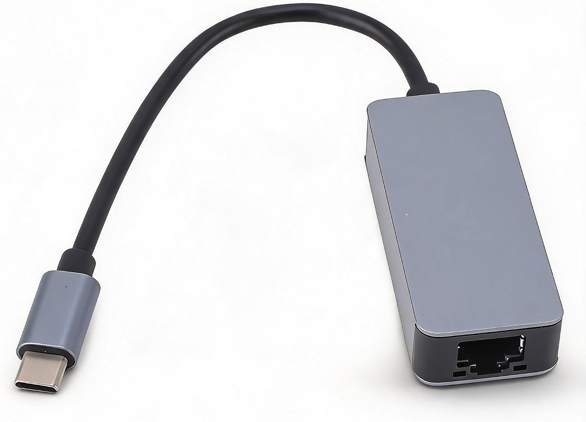 SnelShoppen - Type C naar 2.5Gbps Ethernet Adapter - RJ45 Gigabit Ethernet LAN Netwerkadapter voor Windows 7/8/8.1/10, OS X, Chrome OS en Linux - Ener