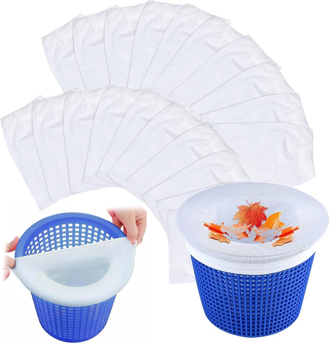 Skimmer Socks for Swimming Pool, Pool Accessories, Pack of 20 Filter Socks for Pollen, Leaves, Grass, Hair, Insects - ShopVlot