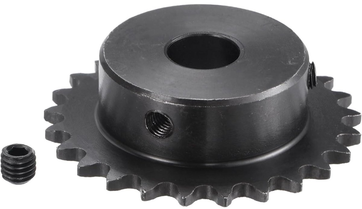 SnelShoppen - Ritzel met wielen type B – 25 tanden x 12mm ID carbonstaal met 2 schroeven tandwielketting voor freesmachines en boren Iso 04C gebruik |