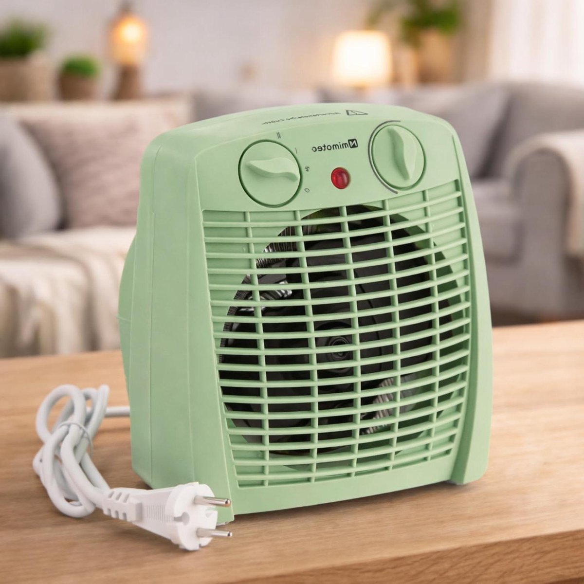 Elektrische Verwarming - Compacte Kachel - Ruimte Verwarmen - Instelbaar Vermogen - Tot 20 m² - Groen