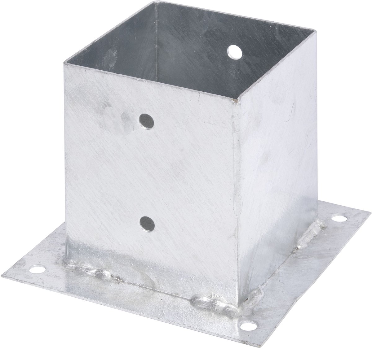 Alberts 217679 opschroefbare voetplaat | voor ronde of vierkante houten palen | thermisch verzinkt | 121 x 121 mm
