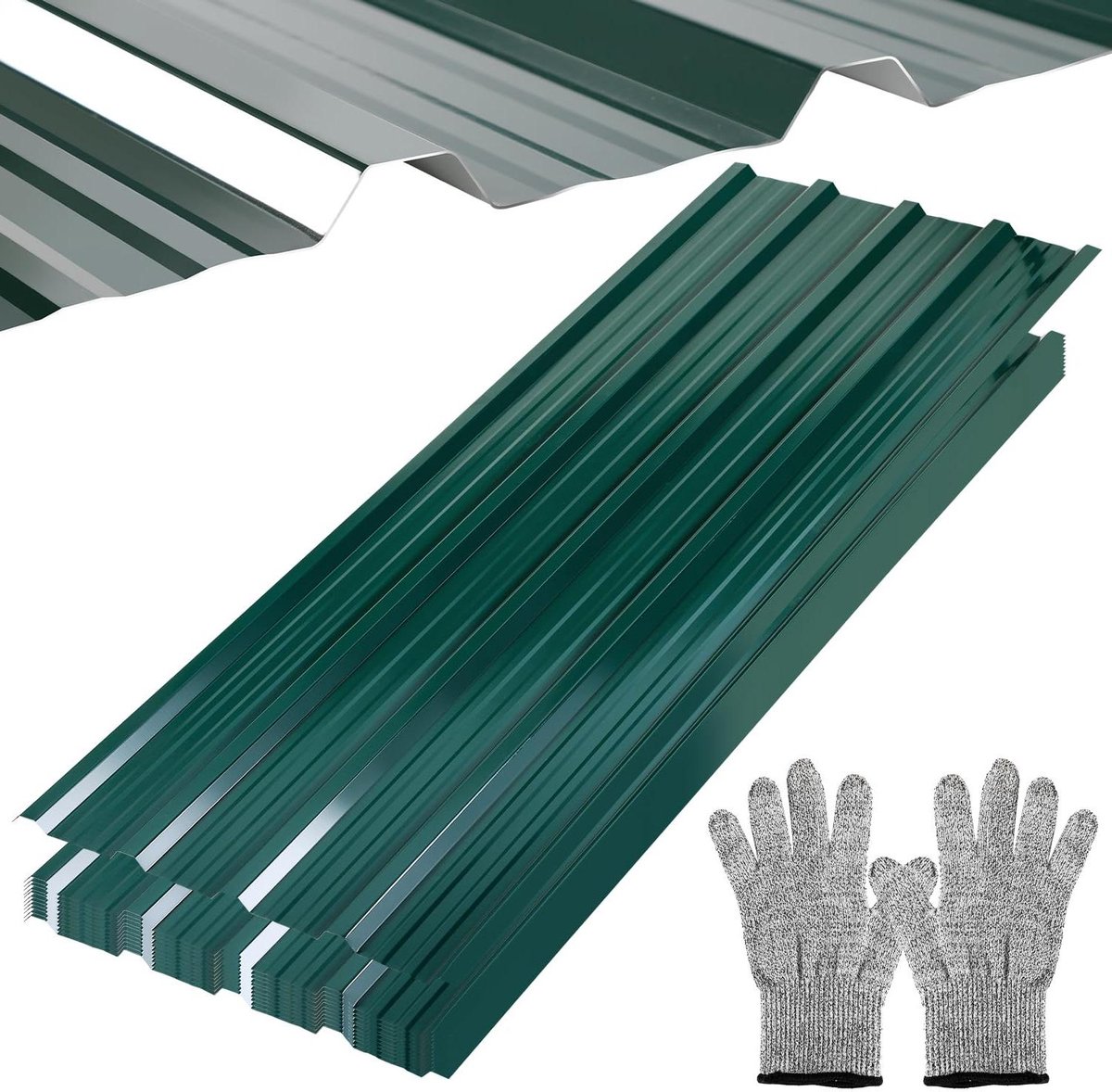 Dakplaten Set - Golfplaten - Dakbedekking - Weerbestendig Staal - 7 m² - Groen