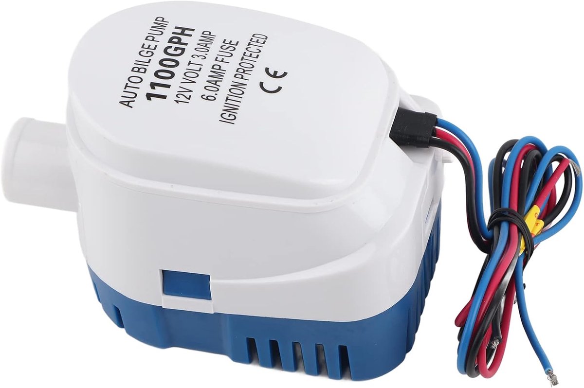SnelShoppen - Automatische Bilgepomp, Boot Pomp, 12 V 1100 GPH, Dompelpomp met Vlotterschakelaar voor Boten, Vijvers, Zwembaden - Robuust en Duurzaam