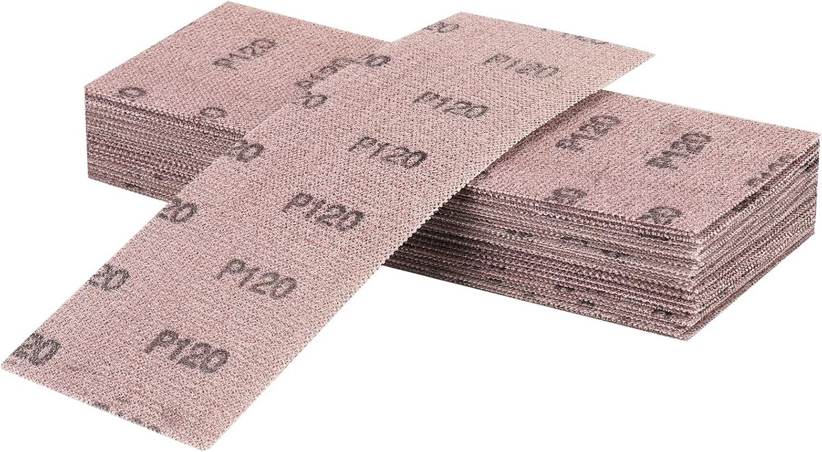 SnelShoppen - Schuurmesh 80x230mm 25 Stuks P120 voor Excenterschuurmachine | Duurzaam Schuurmateriaal voor Perfecte Afwerking van Wanden, Hout en Plam