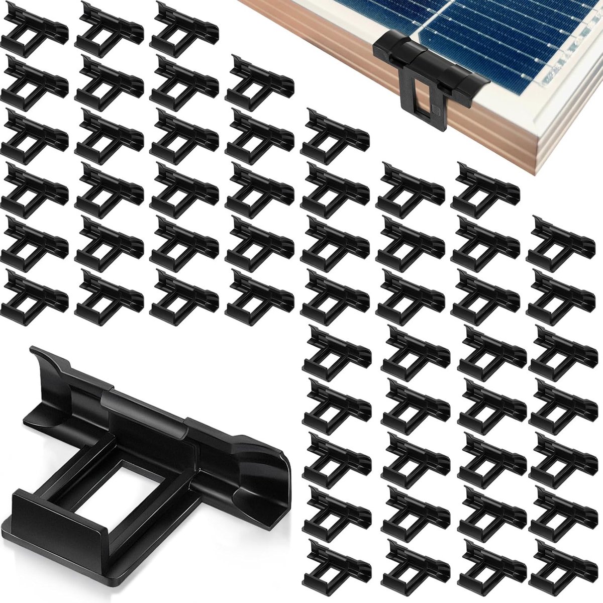 200pcs Solar Panel Water Drainage Clips Drainage Clips Photovoltaic Panel Mud Removal Clips PV Water Drain Clips PV - ShopVlot