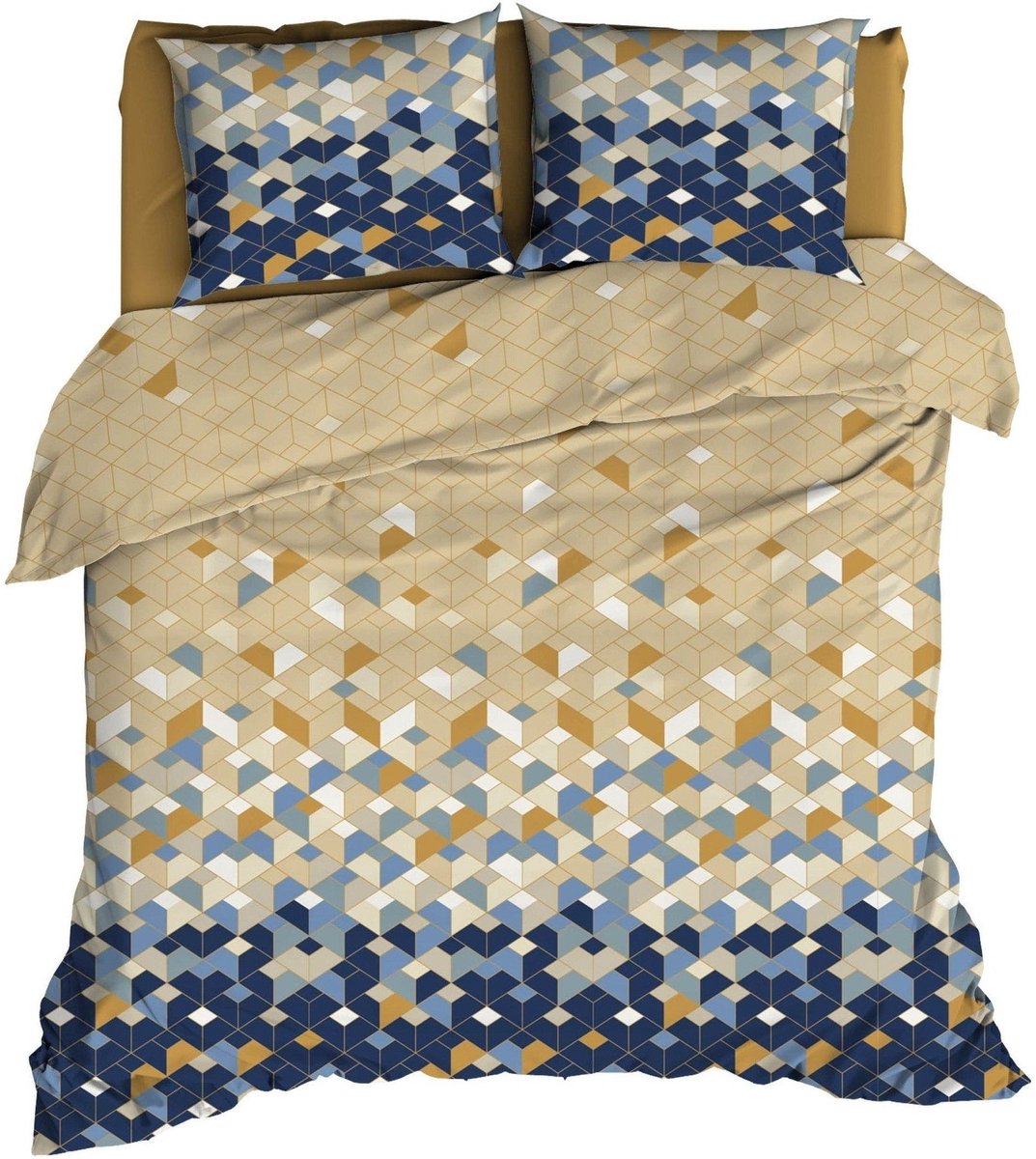 Satin d'Or Scoop Dekbedovertrek - Lits-jumeaux - 240x200/220 cm - Blauw