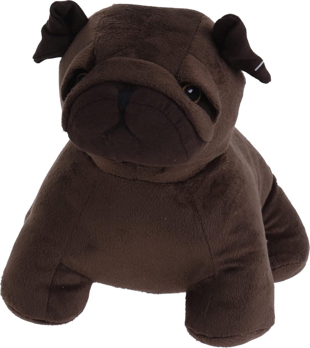SnelShoppen - MIJOMA Deurstopper, Deurbuffer Deurbag van Pluche, 1 kg Zwaar Gevuld, Grappig Design voor Stijlvolle Decoratie (Bulldog, Donkerbruin)