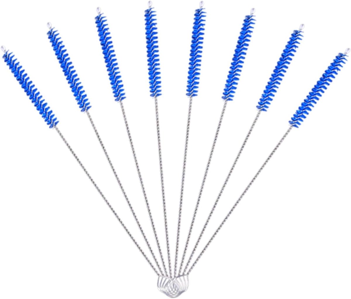 Set van 8 Reinigingsborstels - Multicolor - Verschillende maten - Nylon en Roestvrijstaal - Voor Koffiezetapparaten en Flessen