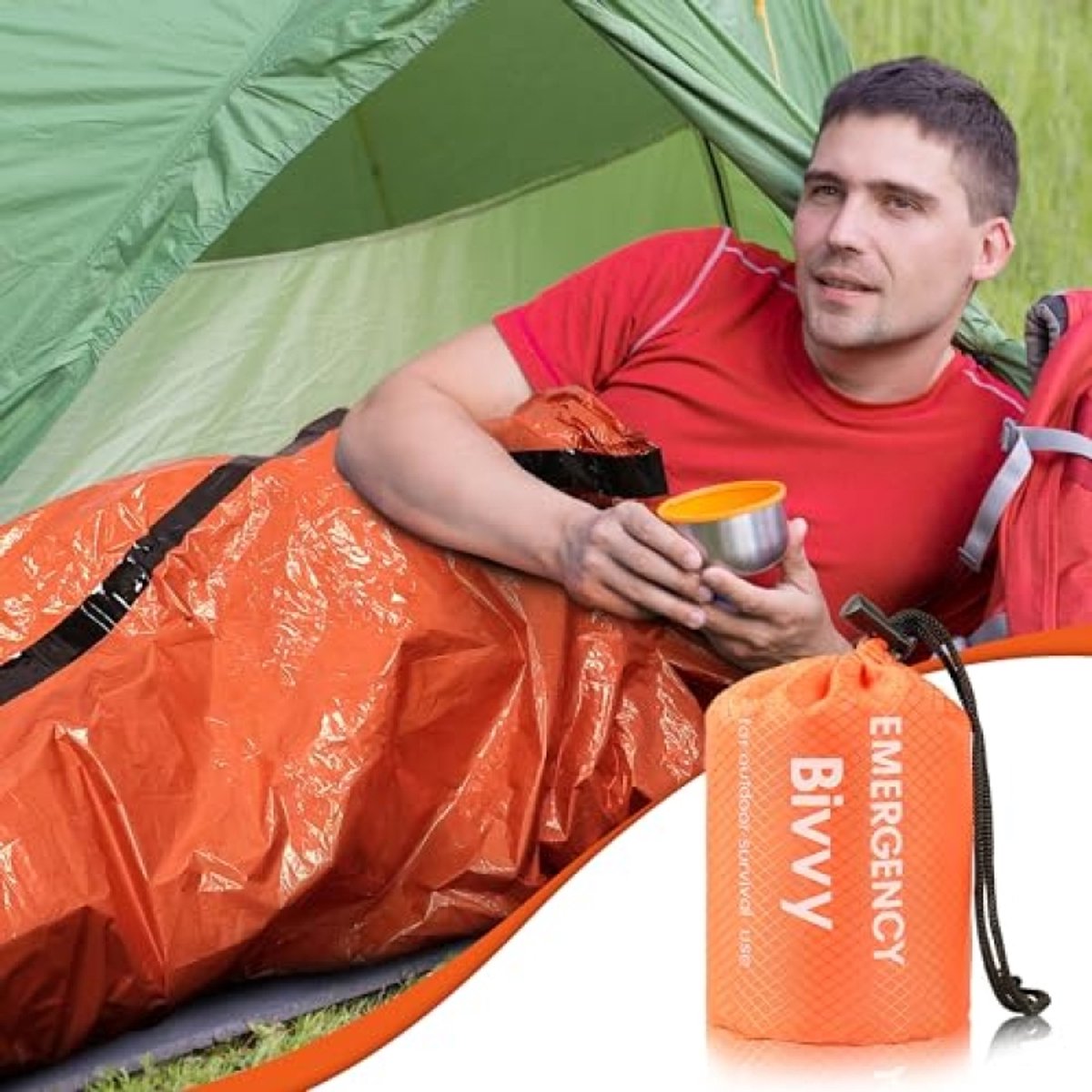 Noodslaapzak 4 stuks - Herbruikbare overlevingsdeken - EHBO thermodeken - Isolatiedeken voor outdoor, camping, trekking en reizen