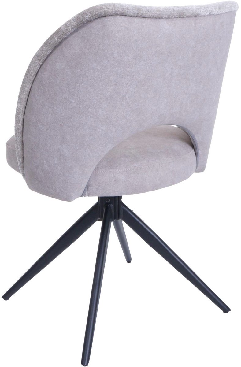 MCW Set van 2 eetkamerstoelen MCW-N72, gestoffeerde keukenstoel, draaibaar met Auto-Return, stof/textiel (420 g/m²) ~ lichtgrijs